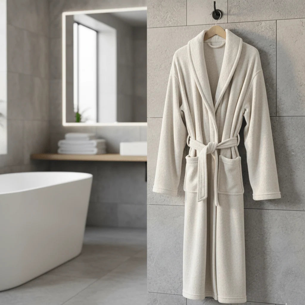 Bathrobe Soft Coral Fleece Belt & Side Pockets