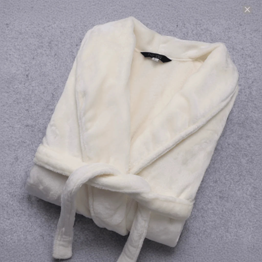Bathrobe Soft Coral Fleece Belt & Side Pockets