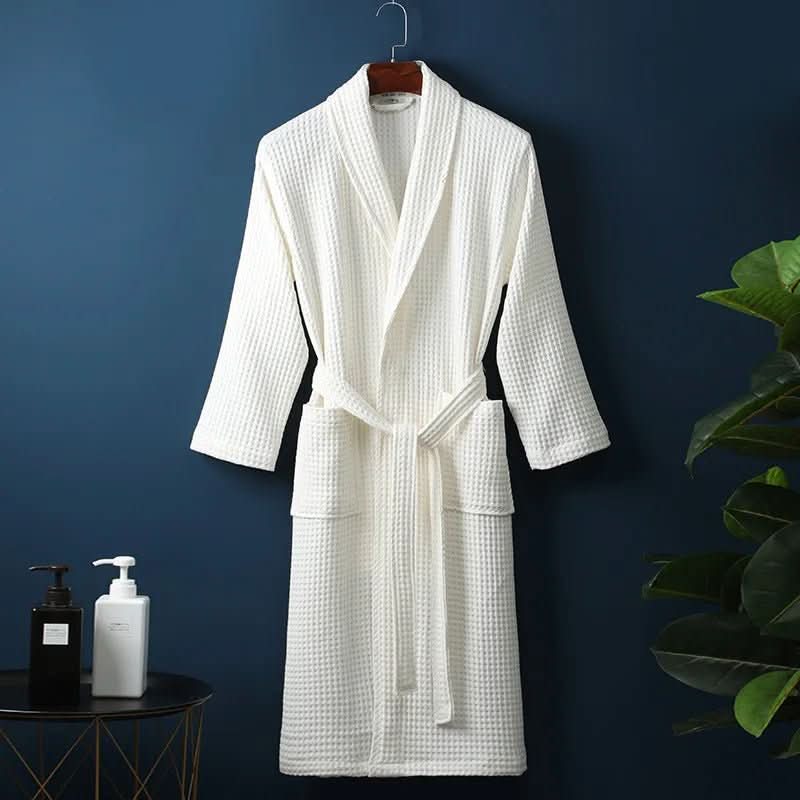 Bathrobe Waffle Texture Lightweight & Absorbent Unisex Fit