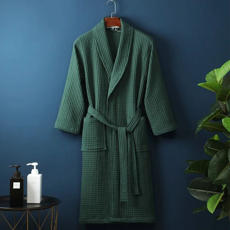 Bathrobe Waffle Texture Lightweight & Absorbent Unisex Fit