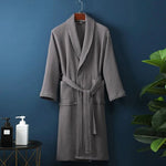 Bathrobe Waffle Texture Lightweight & Absorbent Unisex Fit