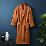 Bathrobe Waffle Texture Lightweight & Absorbent Unisex Fit
