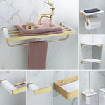 Bathroom Accessories Set Glossy Gold Finish Corrosion Resistant