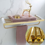 Bathroom Accessories Set Glossy Gold Finish Corrosion Resistant