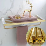 Bathroom Accessories Set Glossy Gold Finish Corrosion Resistant