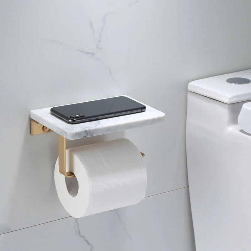 Bathroom Accessories Set Glossy Gold Finish Corrosion Resistant