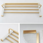 Bathroom Accessories Set Gold Marble Finish & Rust Resistant