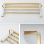 Bathroom Accessories Set Gold Marble Finish & Rust Resistant