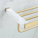 Bathroom Accessories Set Gold Marble Finish & Rust Resistant