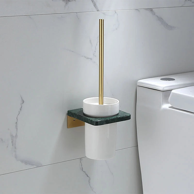 Bathroom Accessories Set Gold Marble Finish & Rust Resistant