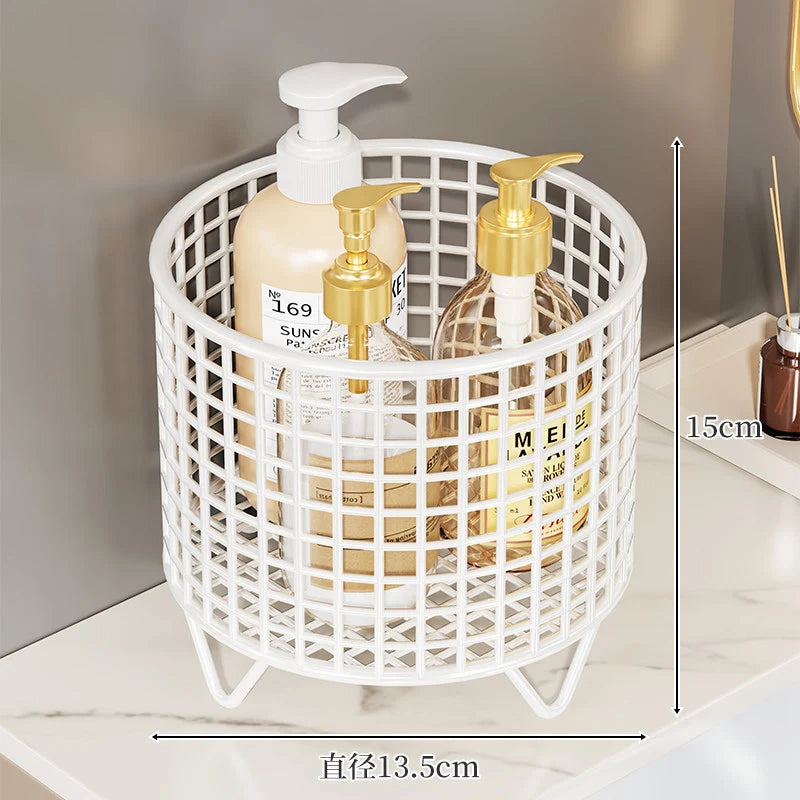 Bathroom Bottle Organizer Chrome Wire Raised Feet for Drainage