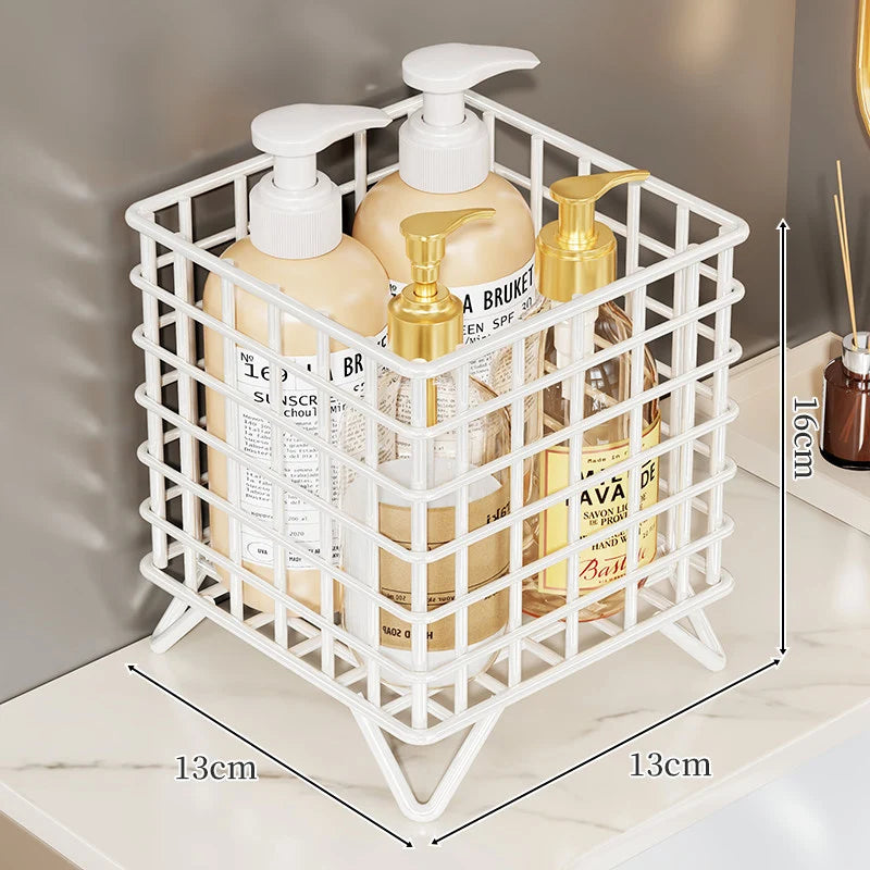 Bathroom Bottle Organizer Chrome Wire Raised Feet for Drainage