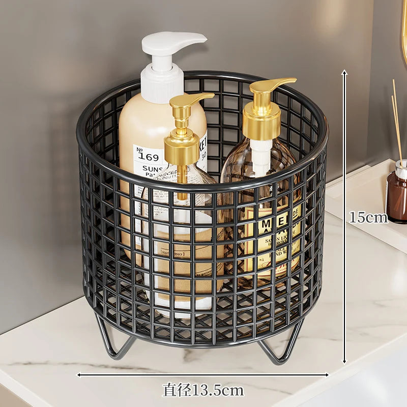 Bathroom Bottle Organizer Chrome Wire Raised Feet for Drainage