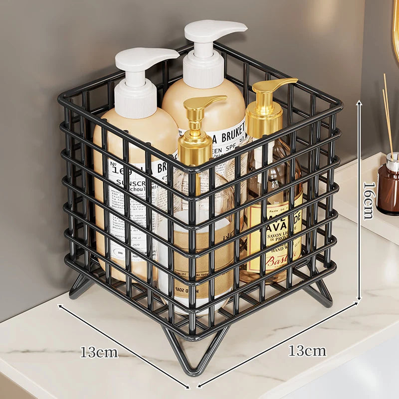 Bathroom Bottle Organizer Chrome Wire Raised Feet for Drainage