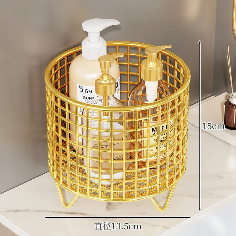Bathroom Bottle Organizer Chrome Wire Raised Feet for Drainage