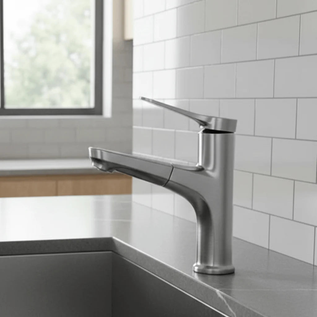 Bathroom Faucet Copper Pull-Out Hose Ergonomic Handle