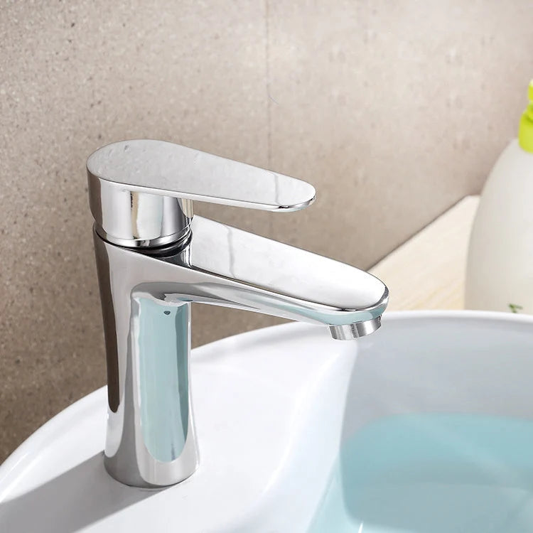 Bathroom Faucet Copper Single-Handle Low Arc