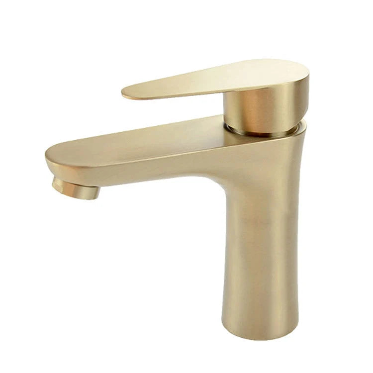 Bathroom Faucet Copper Single-Handle Low Arc