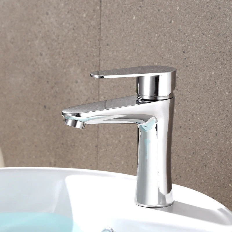Bathroom Faucet Copper Single-Handle Low Arc