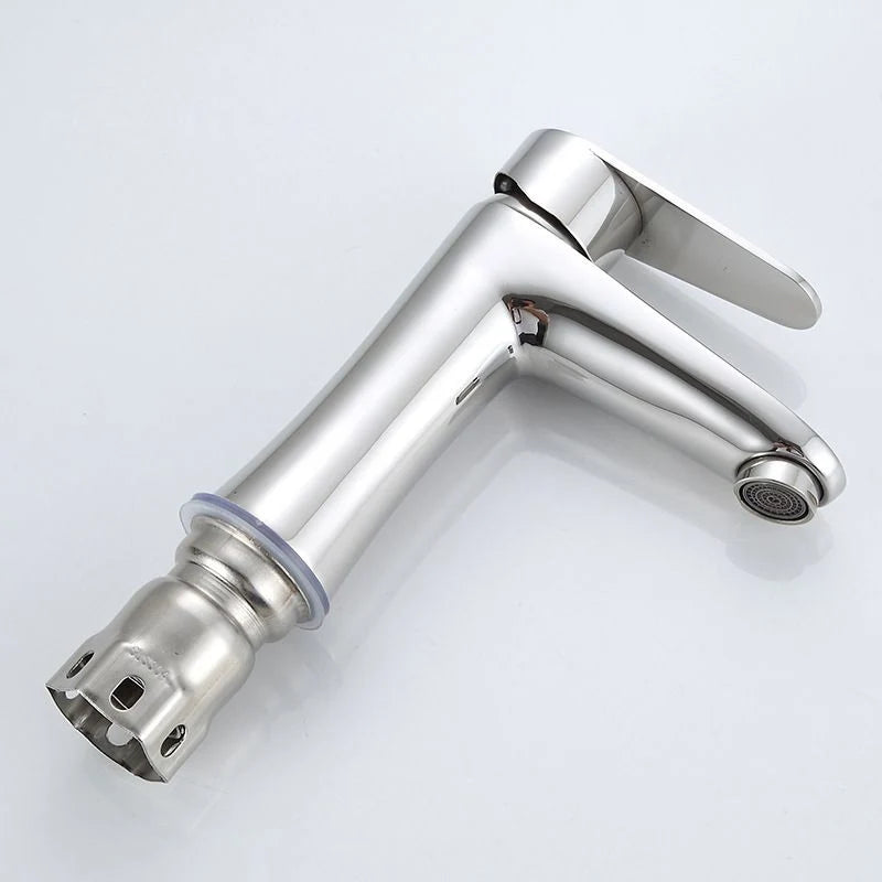 Bathroom Faucet Copper Single-Handle Low Arc
