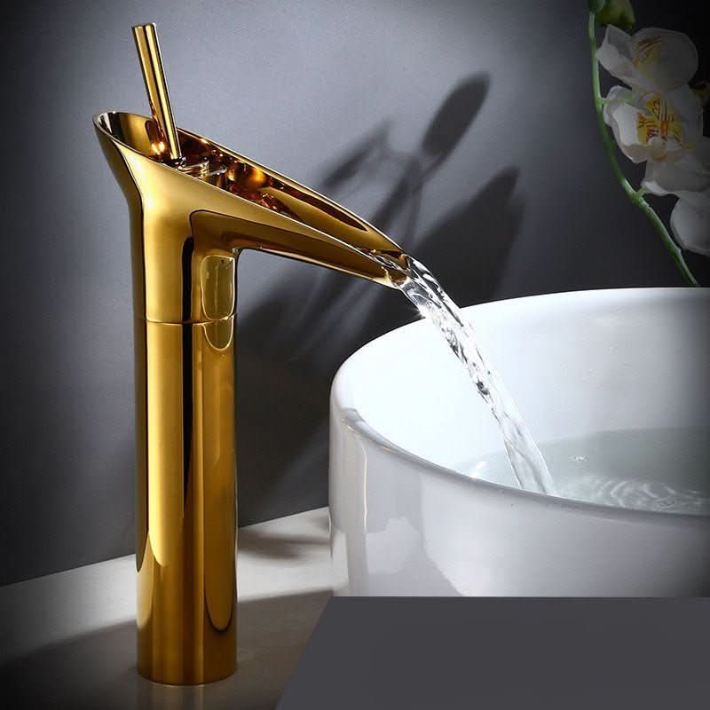 Bathroom Faucet Waterfall Spout Brass Construction