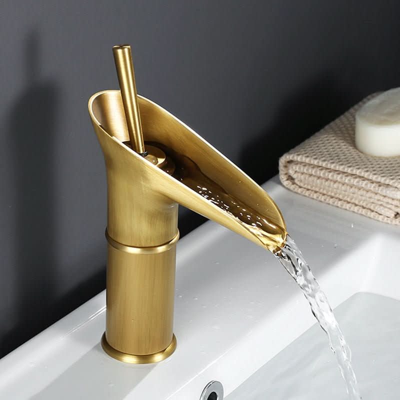 Bathroom Faucet Waterfall Spout Brass Construction