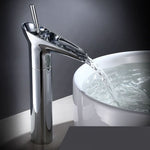 Bathroom Faucet Waterfall Spout Brass Construction