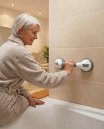 Bathroom Grab Bar Locking Suction Mount No-Drill 15.7-Inch