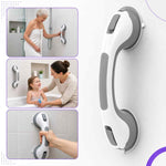 Bathroom Grab Bar Locking Suction Mount No-Drill 15.7-Inch