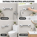 Bathroom Grab Bar Locking Suction Mount No-Drill 15.7-Inch