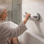 Bathroom Grab Bar Locking Suction Mount No-Drill 15.7-Inch