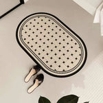 Bathroom Mat Oval Quick-Drying Non-Slip Machine Washable