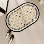 Bathroom Mat Oval Quick-Drying Non-Slip Machine Washable