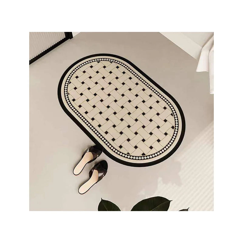 Bathroom Mat Oval Quick-Drying Non-Slip Machine Washable
