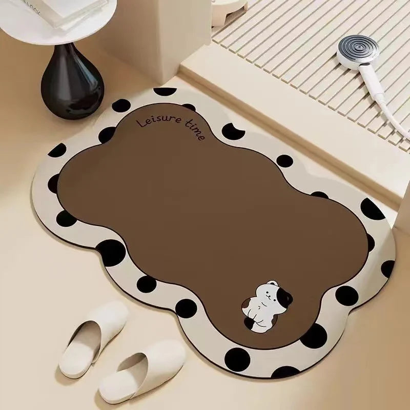 Bathroom Mat Plush Non-Slip Machine Washable