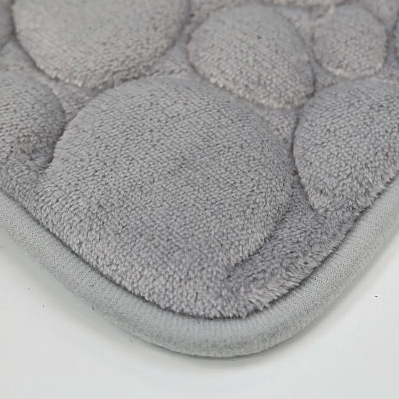 Bathroom Mat Set 3-Piece Absorbent Microfiber PVC-Backed Door Mat