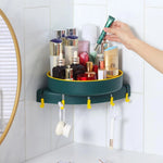 Bathroom Organizer Shelf 360° Rotating Adhesive Mount