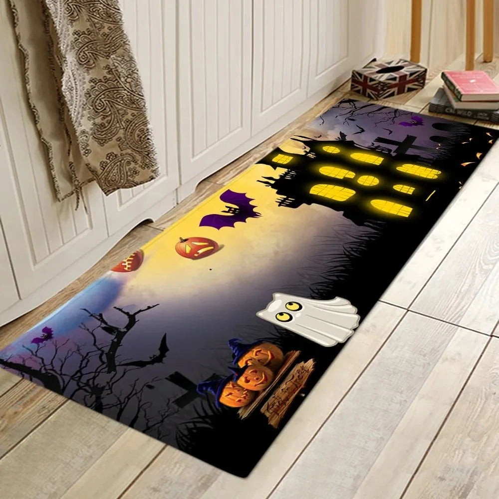 Bathroom Rug Halloween Design Non-Slip Absorbent Machine-Washable
