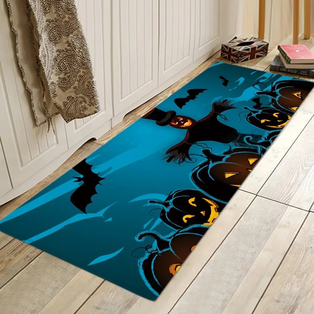 Bathroom Rug Halloween Design Non-Slip Absorbent Machine-Washable
