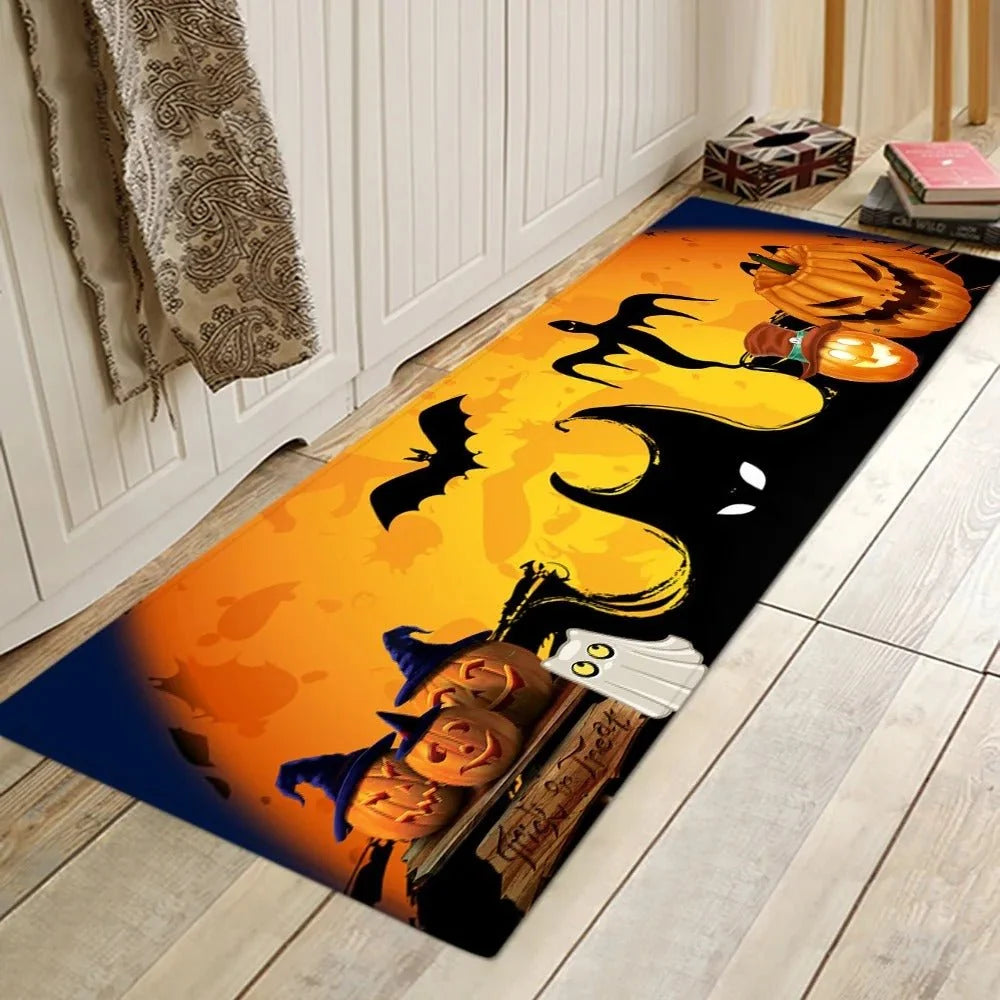 Bathroom Rug Halloween Design Non-Slip Absorbent Machine-Washable