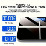 Bathroom Scale Tempered Glass Blue Backlit LCD USB Rechargeable