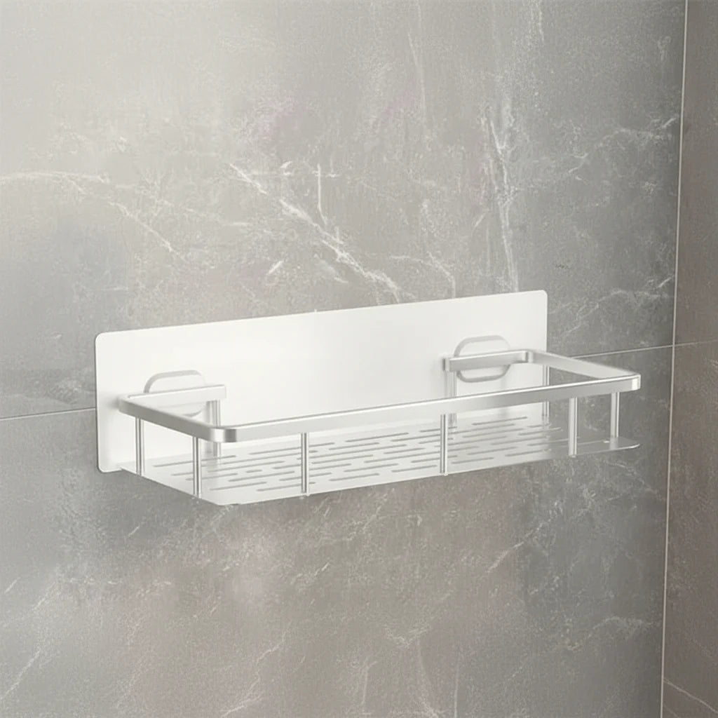 Bathroom Shelf Adhesive Drill-Free Stainless Steel & ABS Plastic