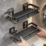 Bathroom Shelf Adhesive Drill-Free Stainless Steel & ABS Plastic