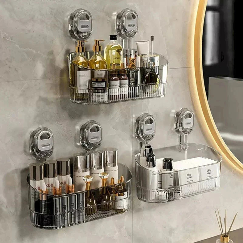 Bathroom Shelf No-Drill Suction Cup Repositionable