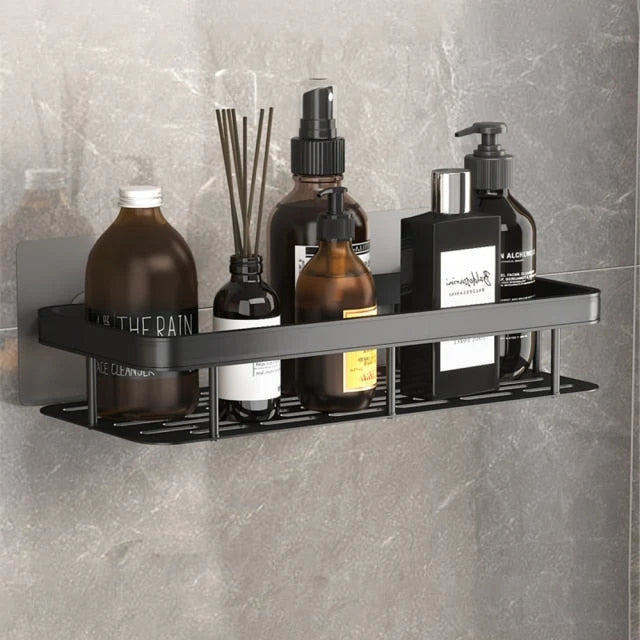 Bathroom Shelf Suction Mount Tool-Free Rust-Resistant Metal