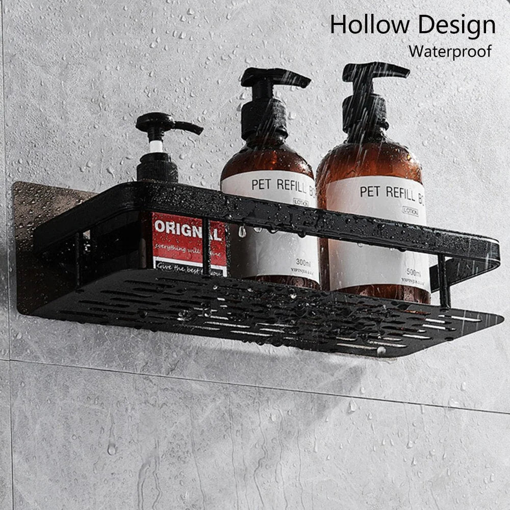 Bathroom Shelf Suction Mount Tool-Free Rust-Resistant Metal
