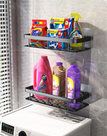 Bathroom Shelf Suction Mount Tool-Free Rust-Resistant Metal