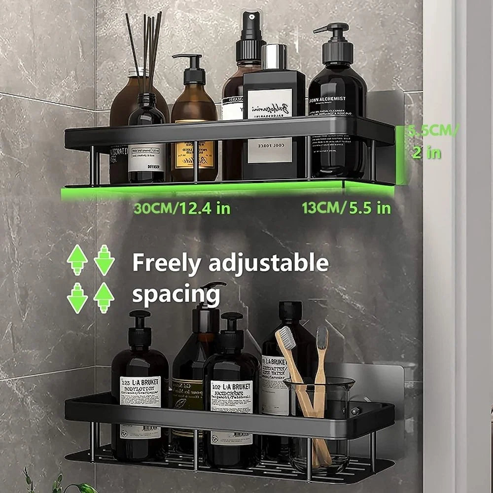 Bathroom Shelf Suction Mount Tool-Free Rust-Resistant Metal