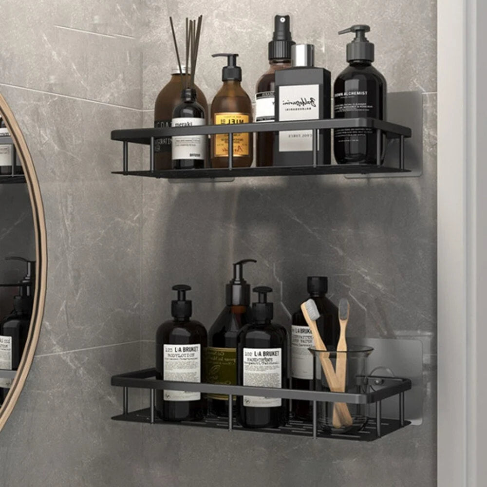 Bathroom Shelf Suction Mount Tool-Free Rust-Resistant Metal