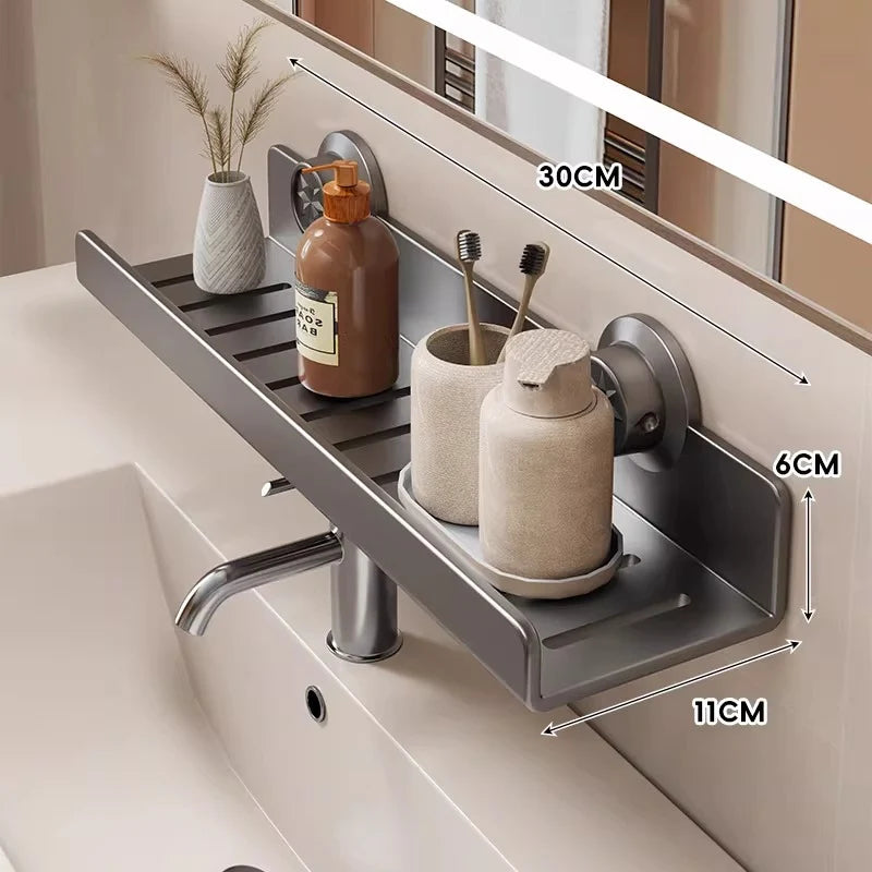 Bathroom Shelf Suction-Mounted Drill-Free Ventilated Drainage Base